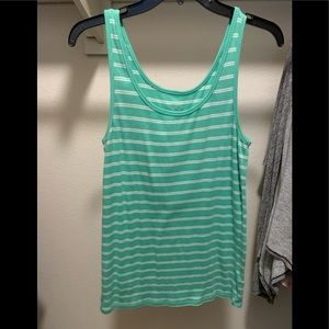 Mossimo green striped tank top. Stretchy cotton